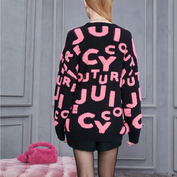 women autumn warm contrast hooded letter sweater womens knitted underwear pullover